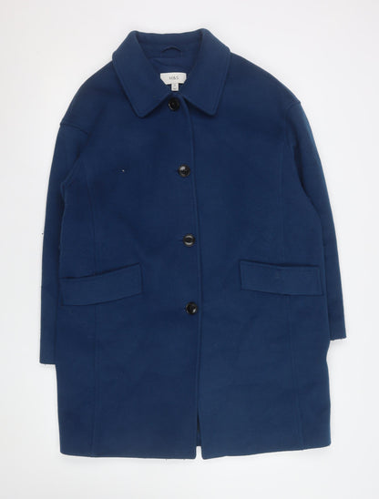 Womens UK Size 14 Marks and Spencer Blue Overcoat