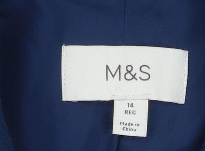 Womens UK Size 14 Marks and Spencer Blue Overcoat