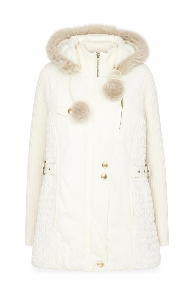 Womens UK Size 10 NEXT Ivory Parka Coat