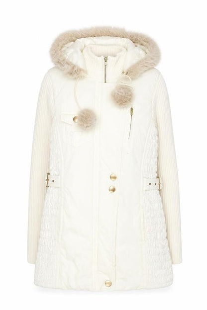 Womens UK Size 10 NEXT Ivory Parka Coat