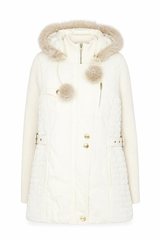 Womens UK Size 10 NEXT Ivory Parka Coat