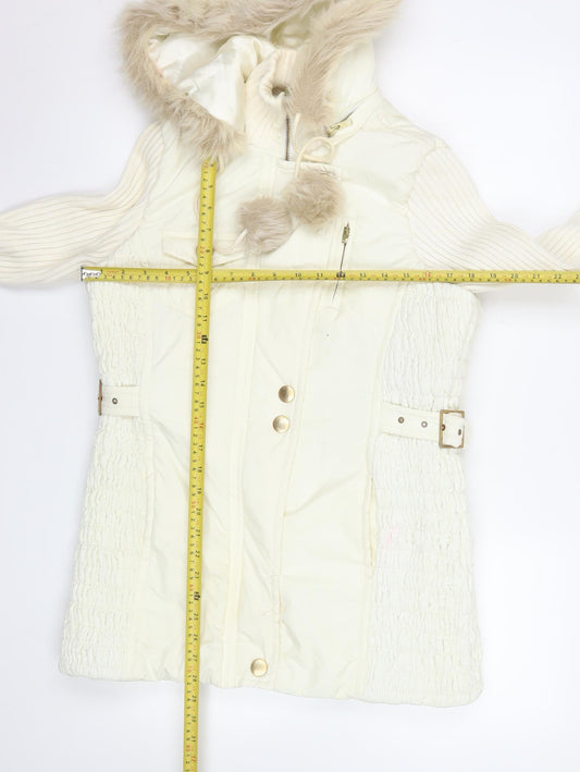 Womens UK Size 10 NEXT Ivory Parka Coat
