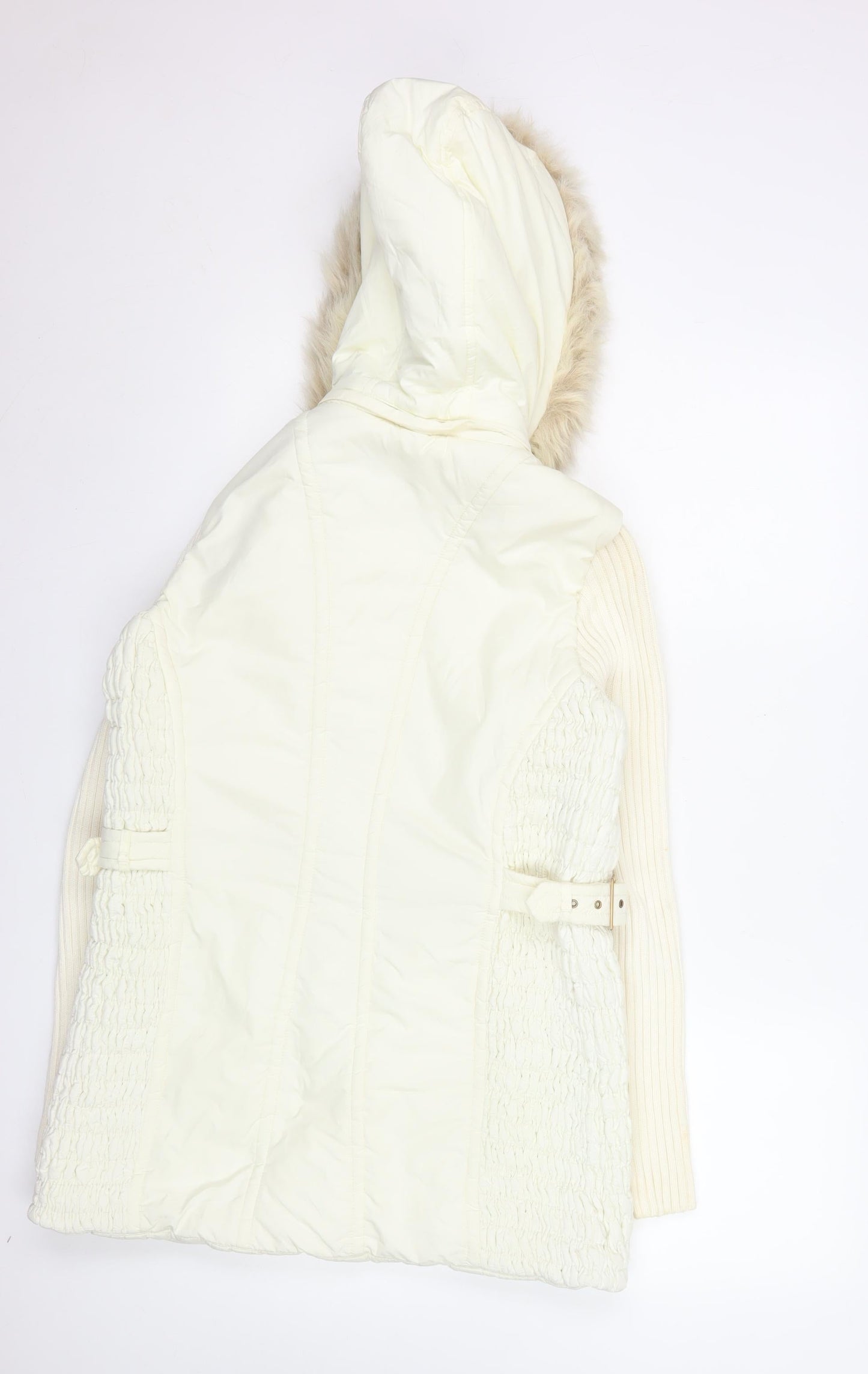 Womens UK Size 10 NEXT Ivory Parka Coat