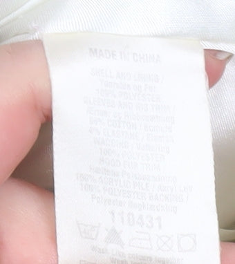 Womens UK Size 10 NEXT Ivory Parka Coat