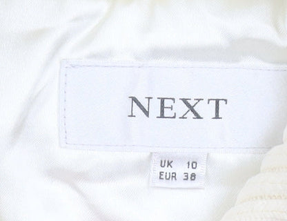 Womens UK Size 10 NEXT Ivory Parka Coat