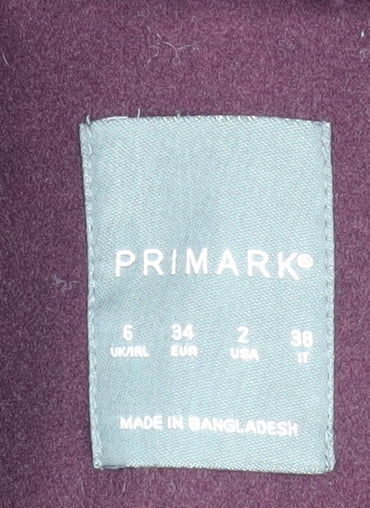 Womens UK Size 6 Primark Red Overcoat