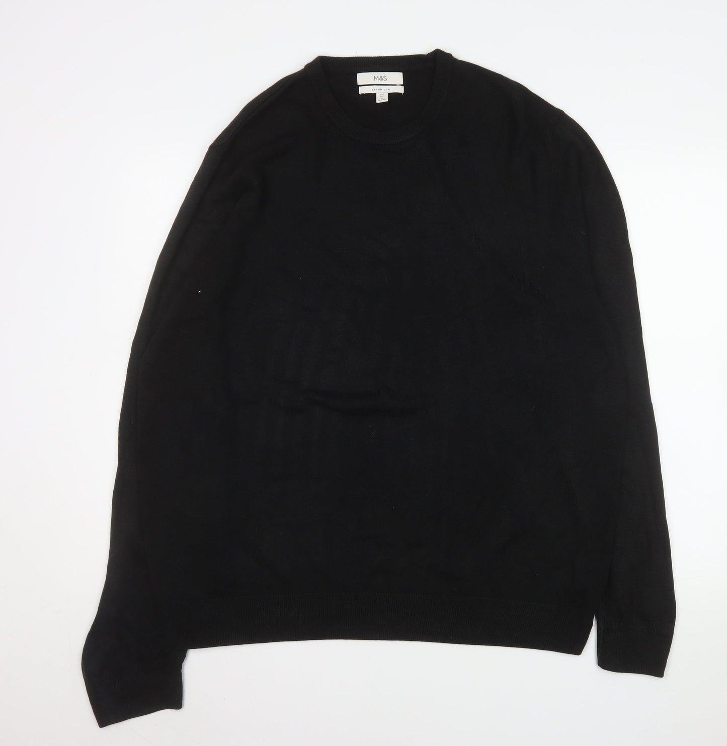 Mens UK Size 2XL Marks and Spencer Black Pullover Jumper