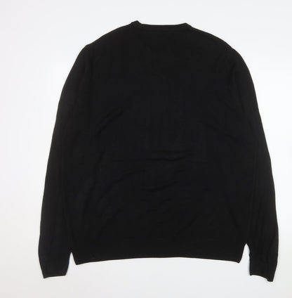Mens UK Size 2XL Marks and Spencer Black Pullover Jumper