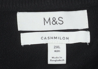 Mens UK Size 2XL Marks and Spencer Black Pullover Jumper