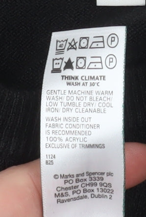Mens UK Size 2XL Marks and Spencer Black Pullover Jumper