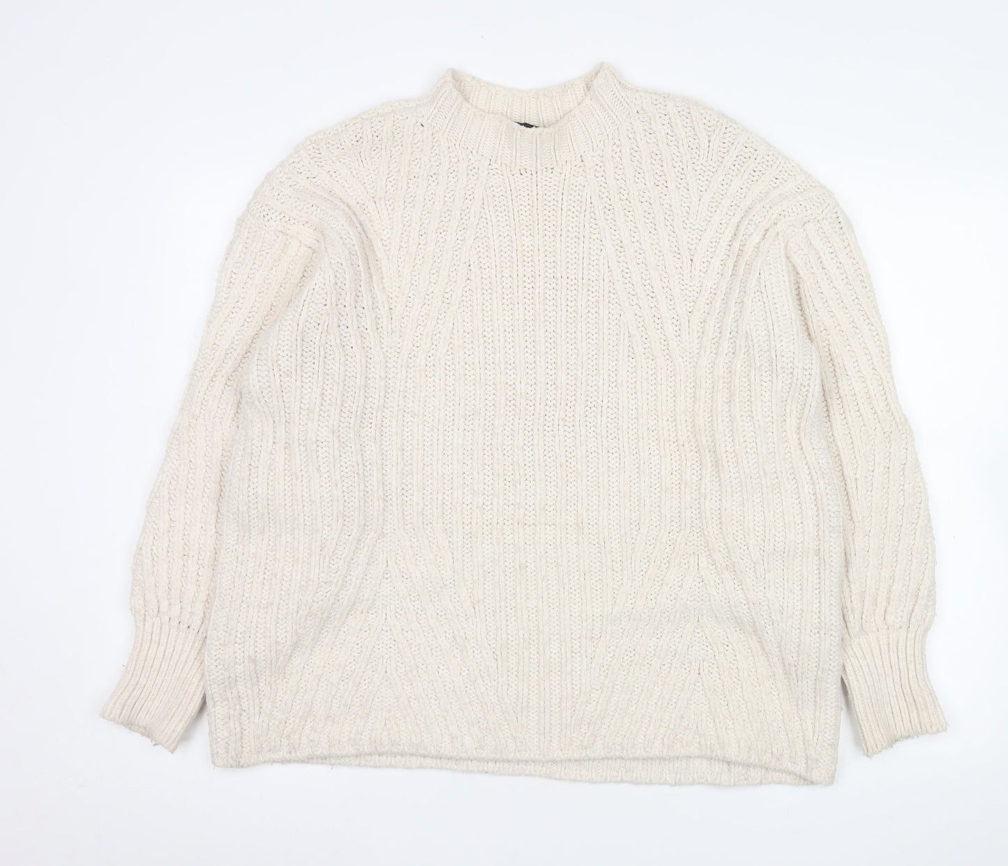 Womens UK Size 10 Topshop Ivory Pullover Jumper