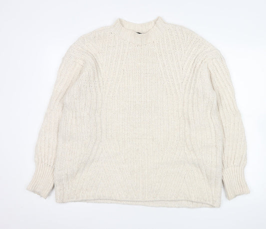 Womens UK Size 10 Topshop Ivory Pullover Jumper