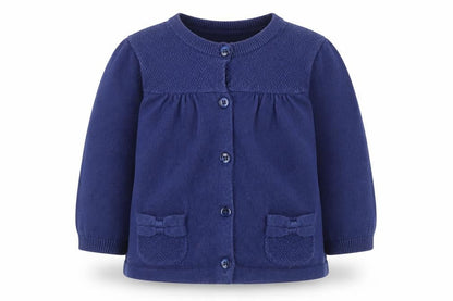 Girls UK Size 9-12 Months Mini Club Blue Cardigan Jumper