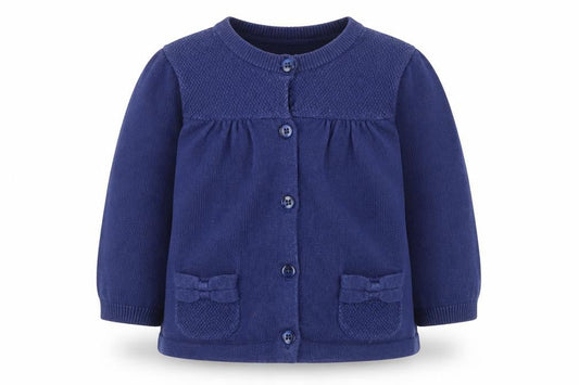 Girls UK Size 9-12 Months Mini Club Blue Cardigan Jumper