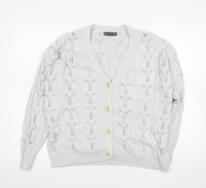 Womens UK Size M Marks and Spencer Grey Cardigan Jumper