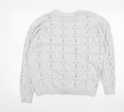 Womens UK Size M Marks and Spencer Grey Cardigan Jumper
