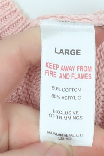 Womens UK Size L Matalan Pink Pullover Jumper