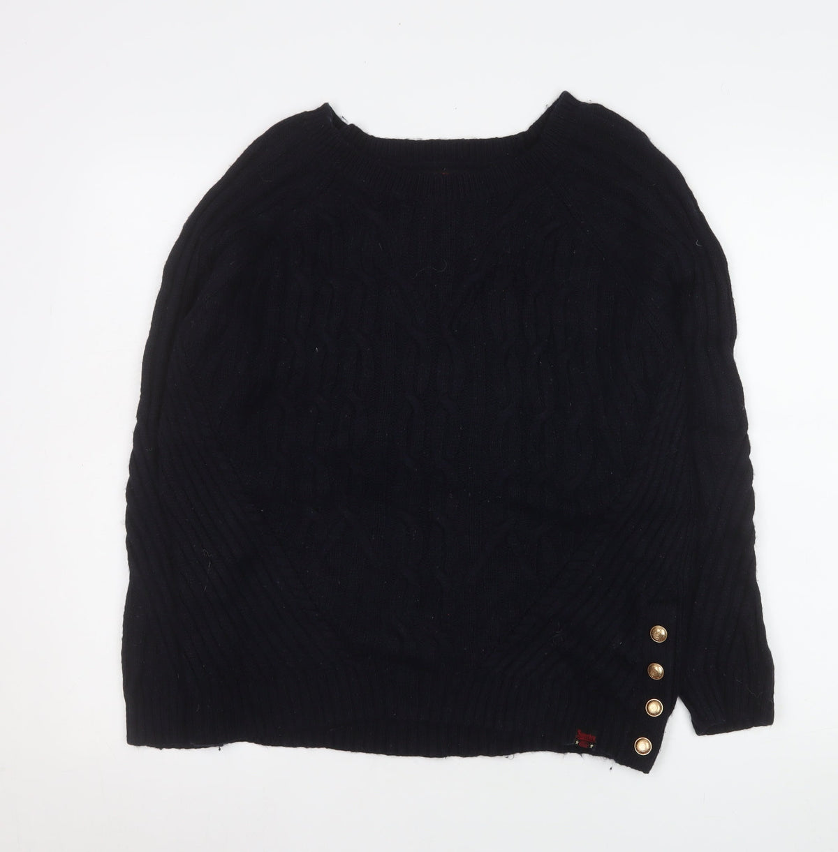 Womens UK Size 12 Superdry Black Pullover Jumper