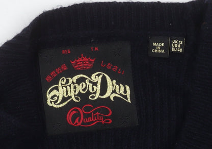 Womens UK Size 12 Superdry Black Pullover Jumper
