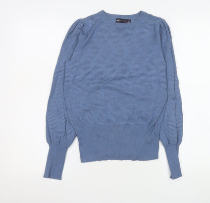 Womens UK Size S Marks and Spencer Blue Pullover Jumper