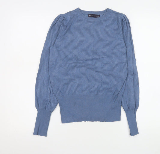 Womens UK Size S Marks and Spencer Blue Pullover Jumper