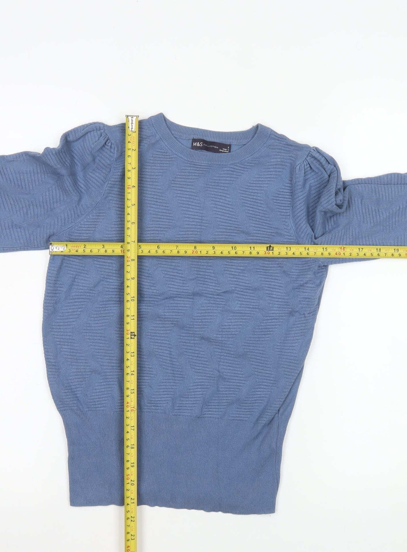 Womens UK Size S Marks and Spencer Blue Pullover Jumper