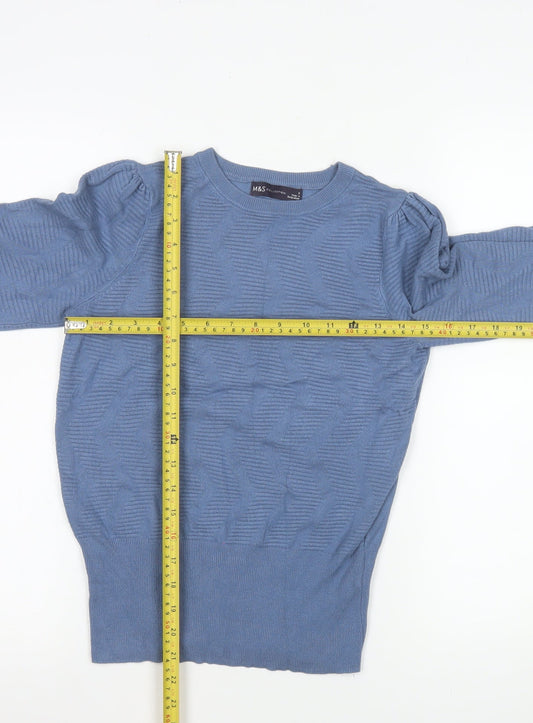 Womens UK Size S Marks and Spencer Blue Pullover Jumper
