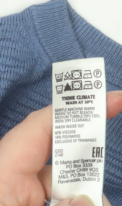 Womens UK Size S Marks and Spencer Blue Pullover Jumper