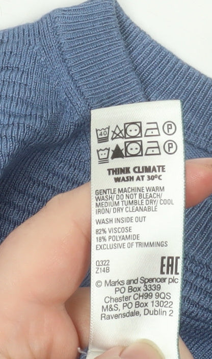 Womens UK Size S Marks and Spencer Blue Pullover Jumper