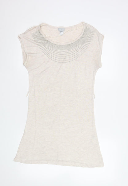 Womens UK Size S H&M Beige Basic T-Shirt