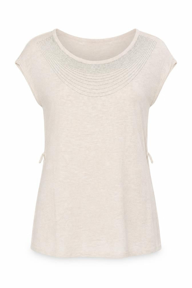 Womens UK Size S H&M Beige Basic T-Shirt