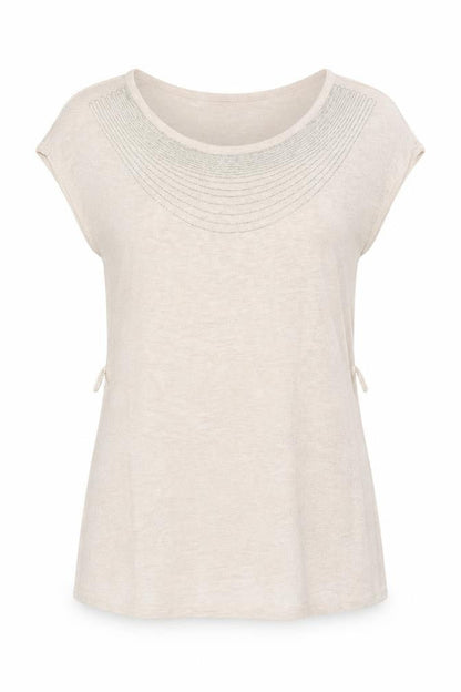 Womens UK Size S H&M Beige Basic T-Shirt