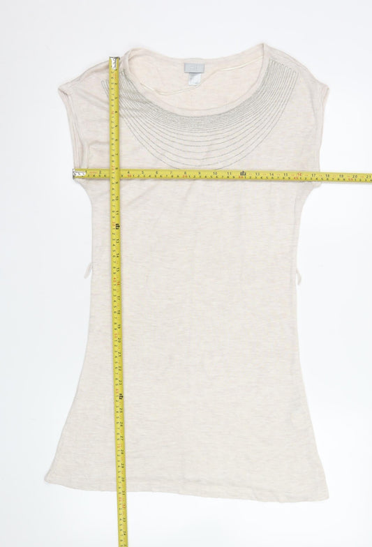 Womens UK Size S H&M Beige Basic T-Shirt