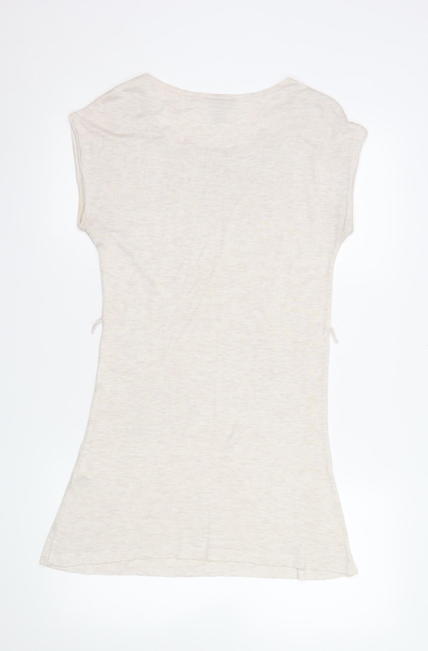 Womens UK Size S H&M Beige Basic T-Shirt