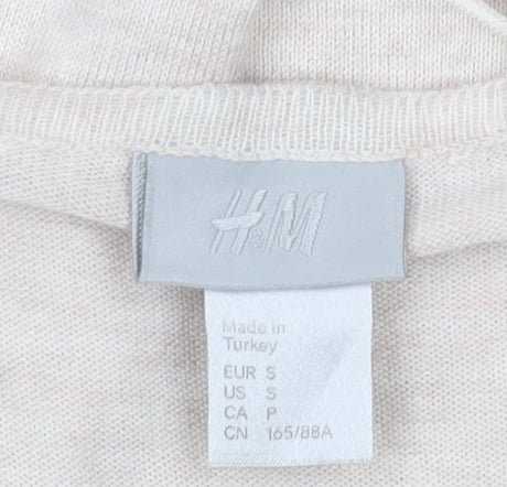 Womens UK Size S H&M Beige Basic T-Shirt