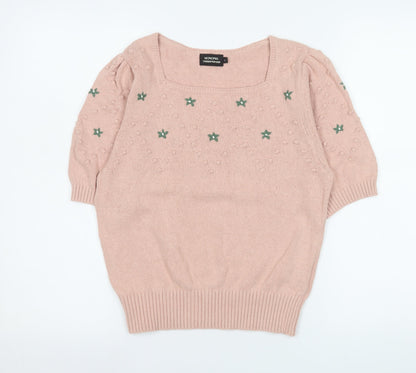 Womens UK Size S Monoprix Pink Pullover Jumper