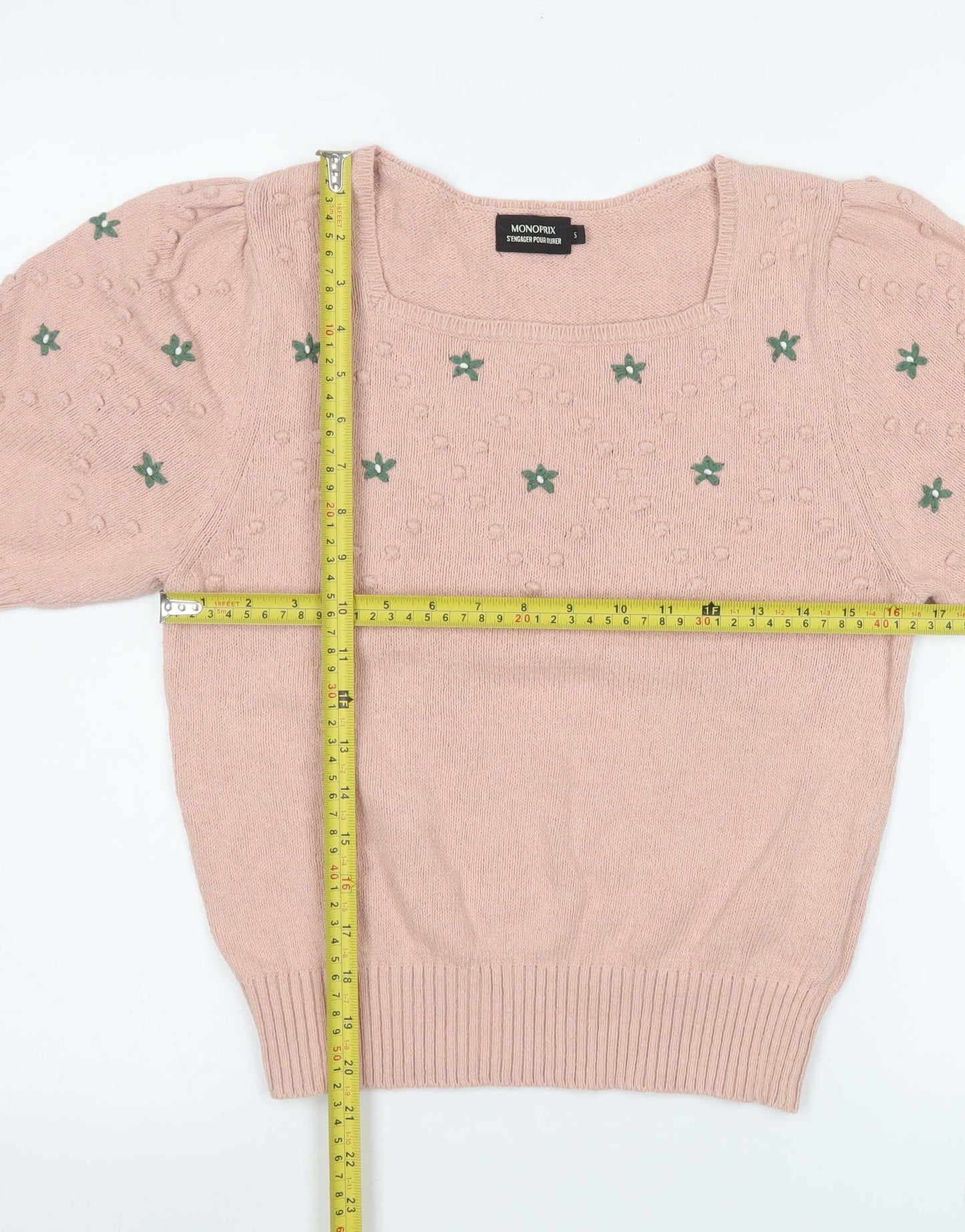 Womens UK Size S Monoprix Pink Pullover Jumper