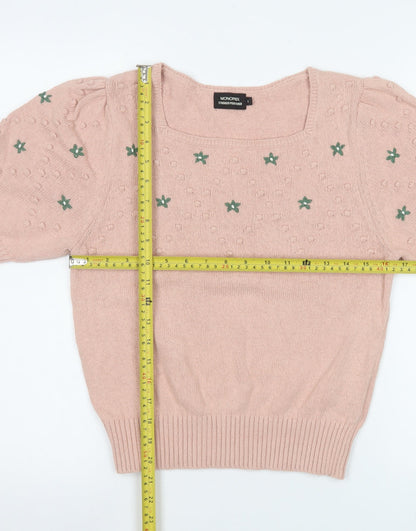 Womens UK Size S Monoprix Pink Pullover Jumper