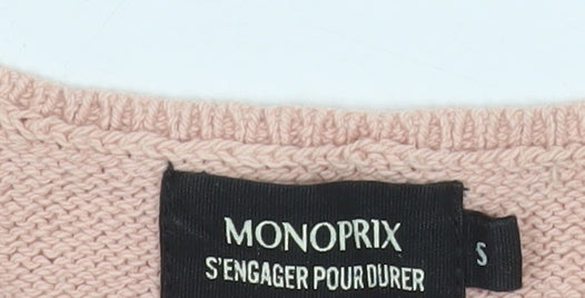 Womens UK Size S Monoprix Pink Pullover Jumper