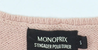 Womens UK Size S Monoprix Pink Pullover Jumper