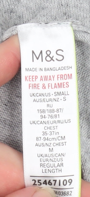 Womens UK Size S Marks and Spencer Grey Pullover Jumper