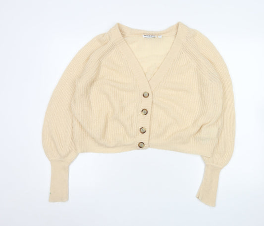 Womens UK Size M Brave Soul Beige Cardigan Jumper
