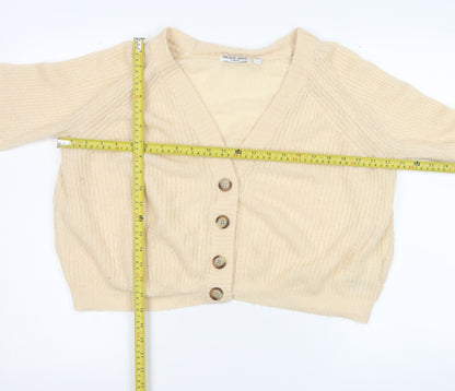 Womens UK Size M Brave Soul Beige Cardigan Jumper