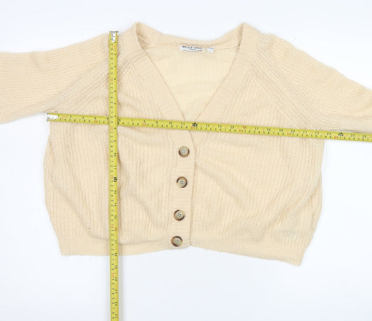 Womens UK Size M Brave Soul Beige Cardigan Jumper