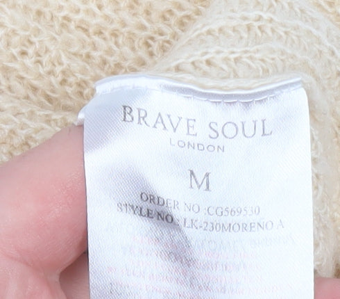 Womens UK Size M Brave Soul Beige Cardigan Jumper