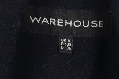 Womens UK Size 10 Warehouse Black Pea Coat