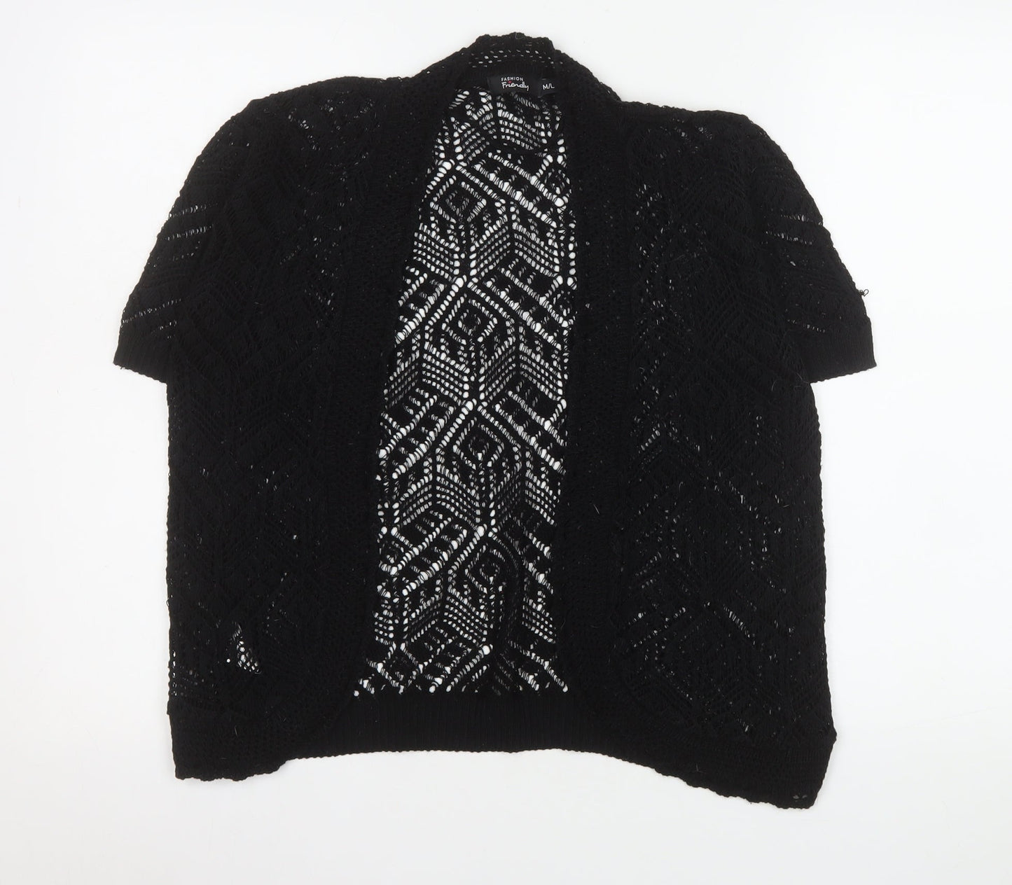 Womens UK Size M/L Fashion Friendly Black Cardigan Jumper