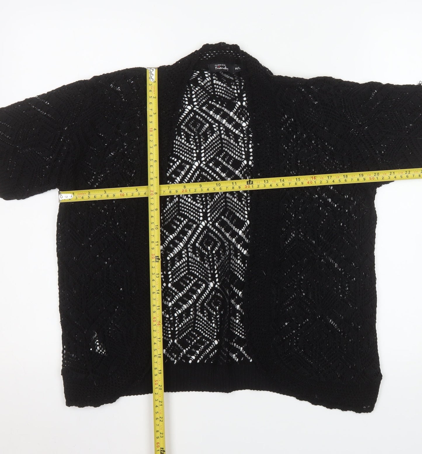 Womens UK Size M/L Fashion Friendly Black Cardigan Jumper
