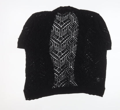 Womens UK Size M/L Fashion Friendly Black Cardigan Jumper
