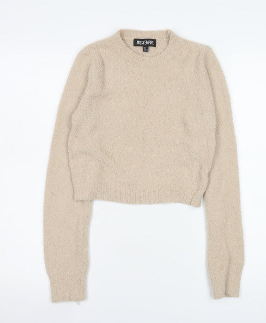 Womens UK Size 10 Missy Empire Beige Pullover Sweatshirt